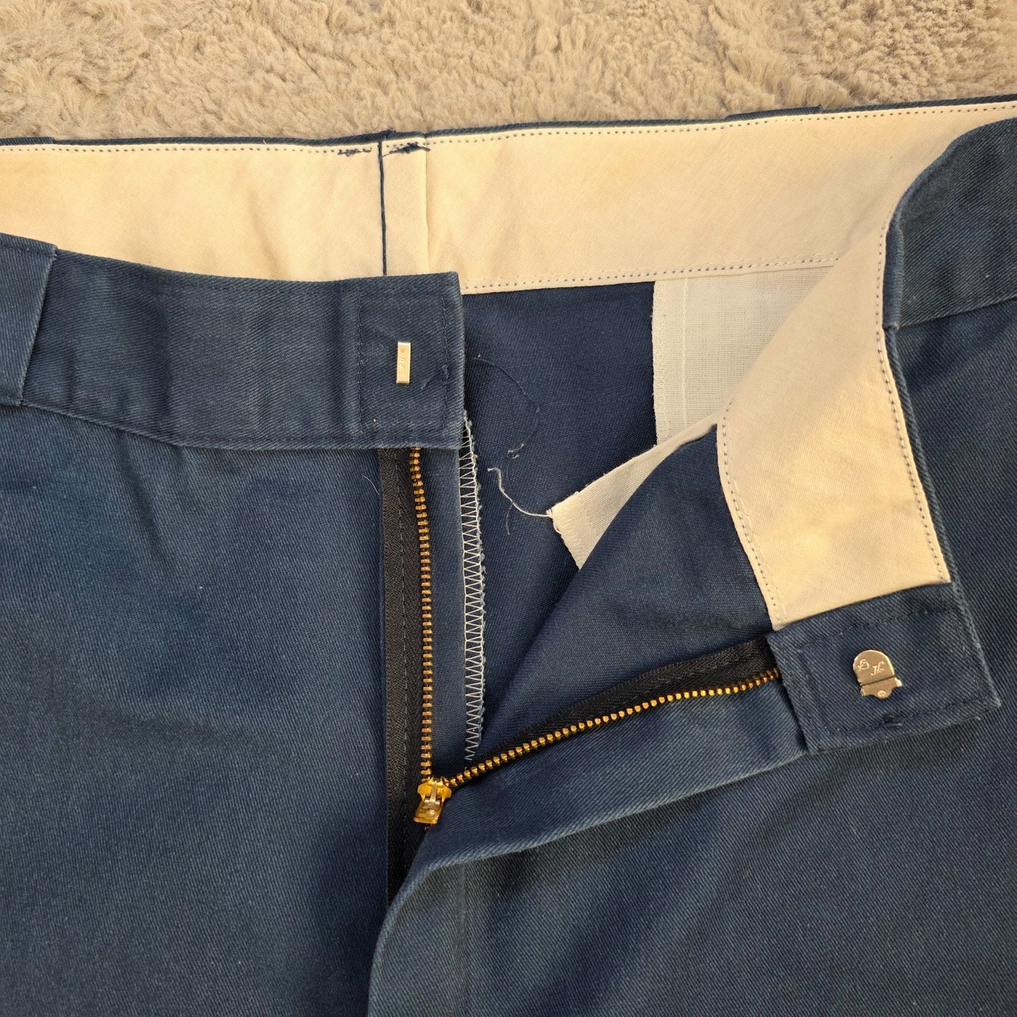 Dickies Workwear Blue Straight Leg Trousers W38 L30 Industrial Pants