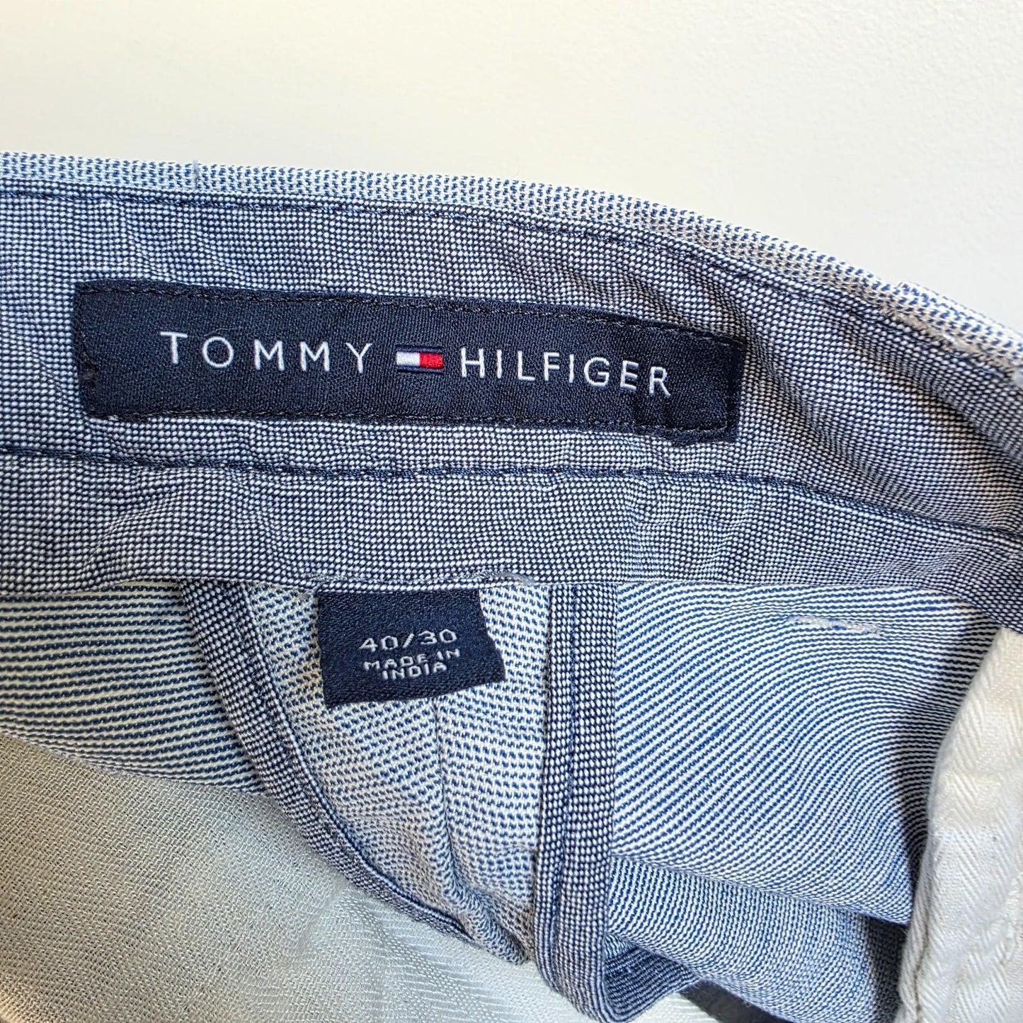 Tommy Hilfiger Chinos W40 L30 Grey Men's Straight Cotton Trousers