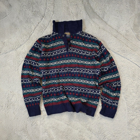 Vintage JC Penney Colourful Fair Isle Knit Sweater Men’s Large Retro Pattern