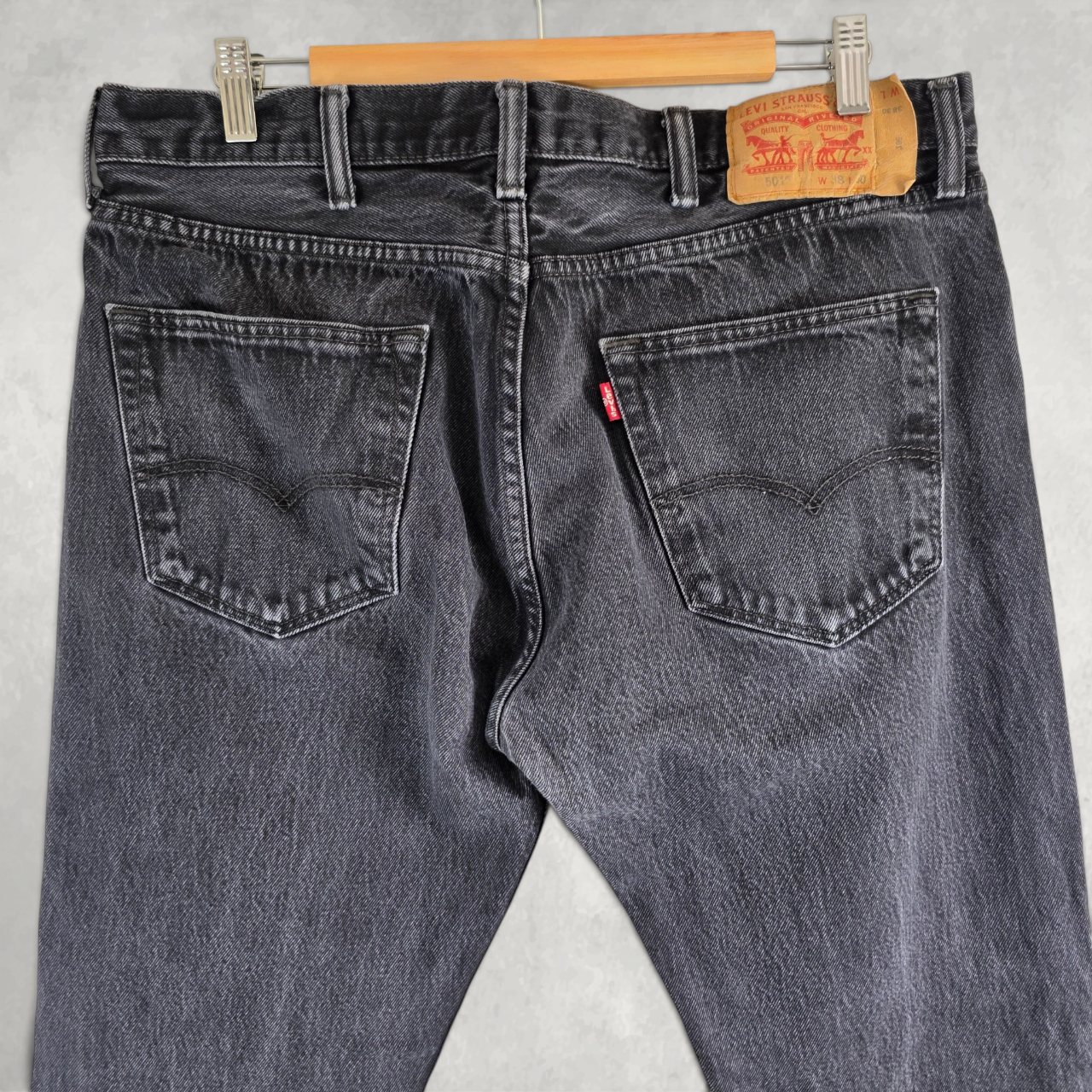 Levi’s 501 Jeans W36 (W38) L30 Black Straight Leg Button Fly Classic Denim