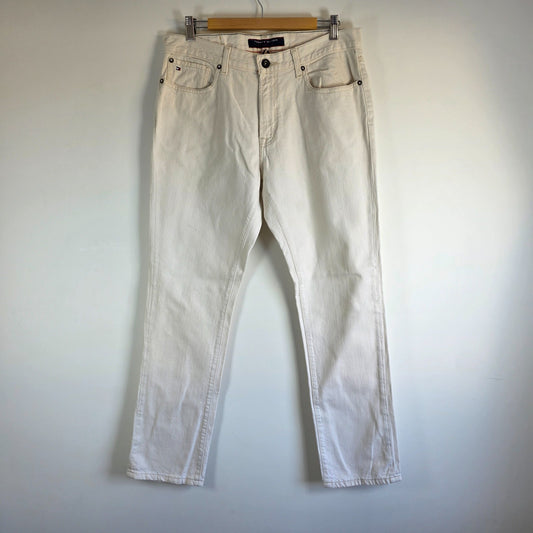 Tommy Hilfiger Slim Straight Jeans Men’s W34 L31 (W34 L32 Tag) White Denim