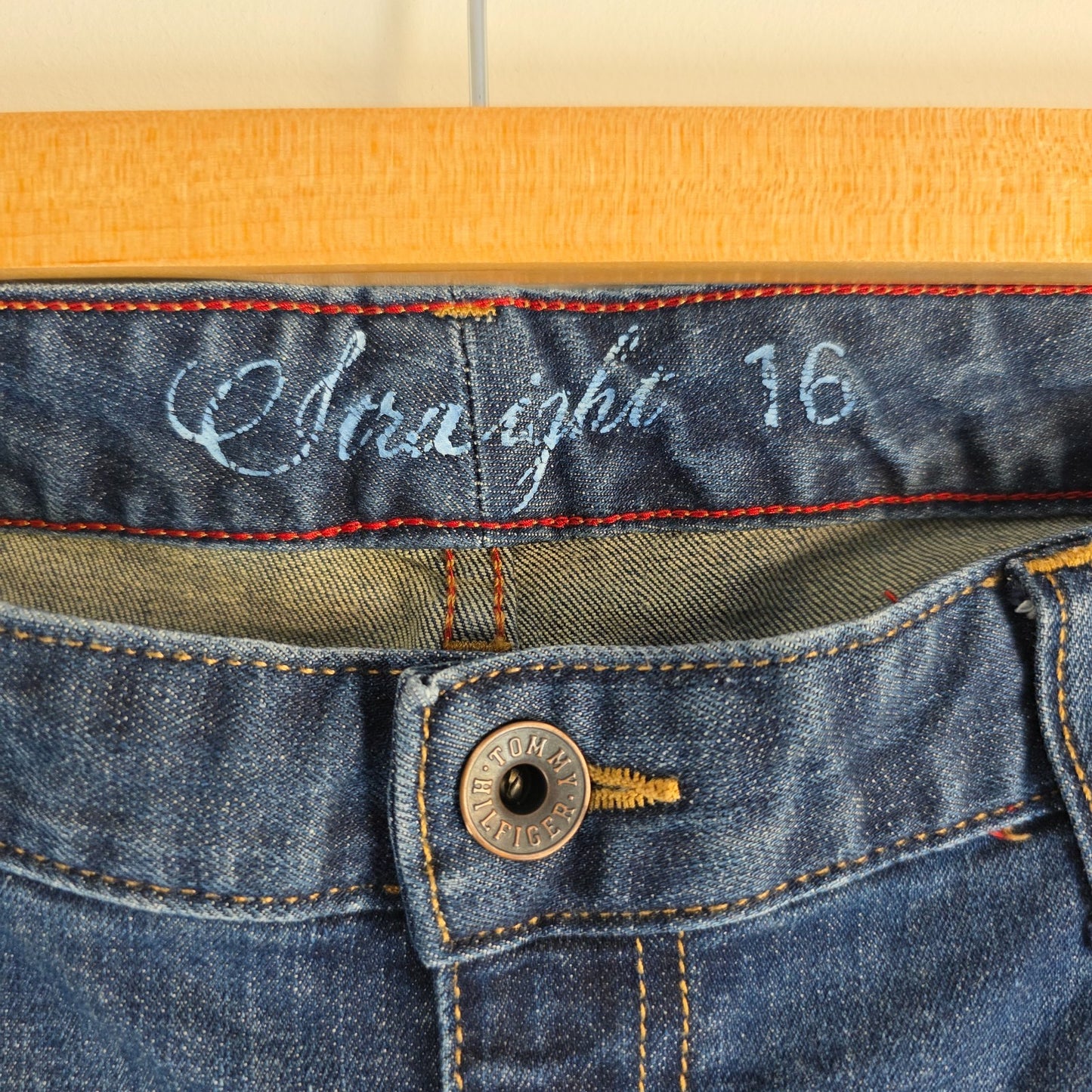 Tommy Hilfiger Women’s Straight Jeans W38 L32 Blue Stretch Denim