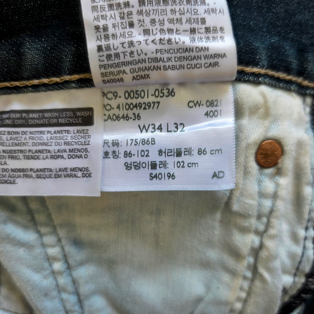 Levi’s 501 Jeans Men’s W33 L30 Blue Straight Leg Denim Button Fly