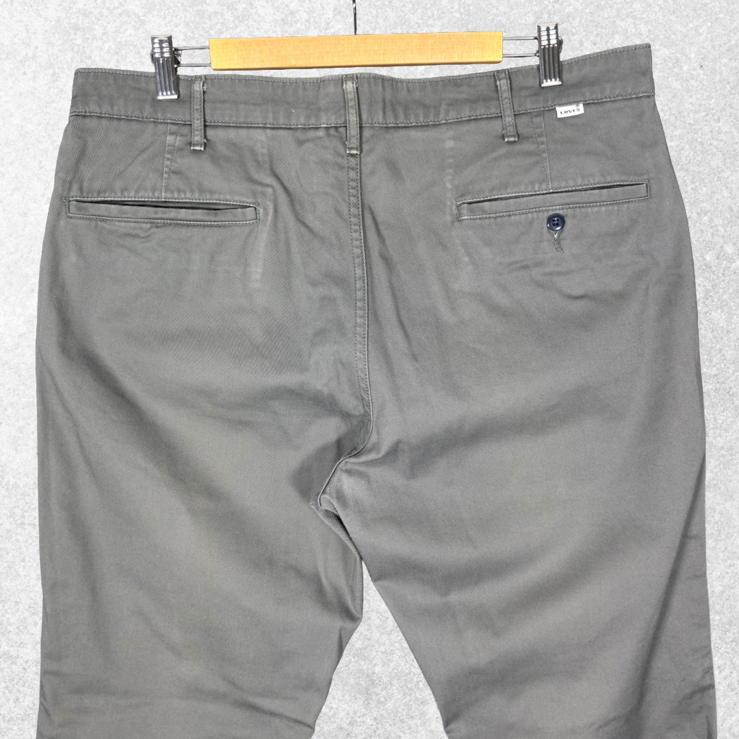 Levi’s Straight Fit Chino Trousers W36 L34 Grey Stretch Cotton Men’s