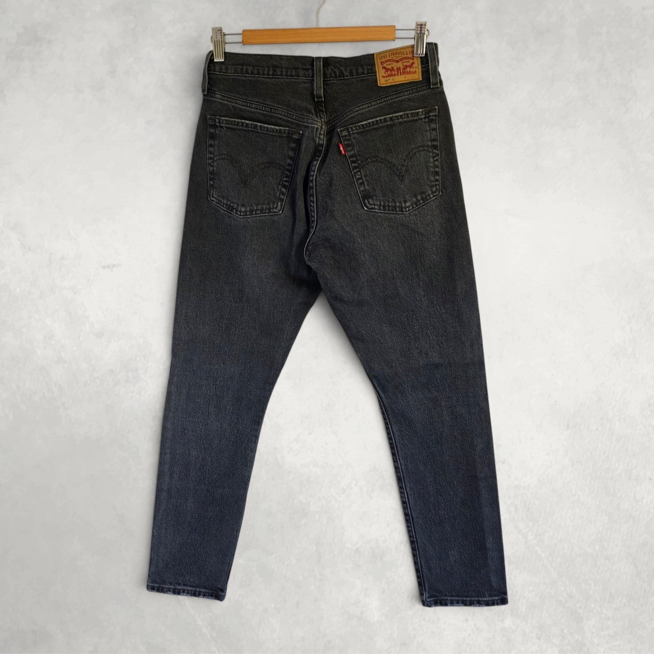 Levi’s 501 S Skinny Jeans W27 L28 Black Faded Stretch Denim Women’s High Rise