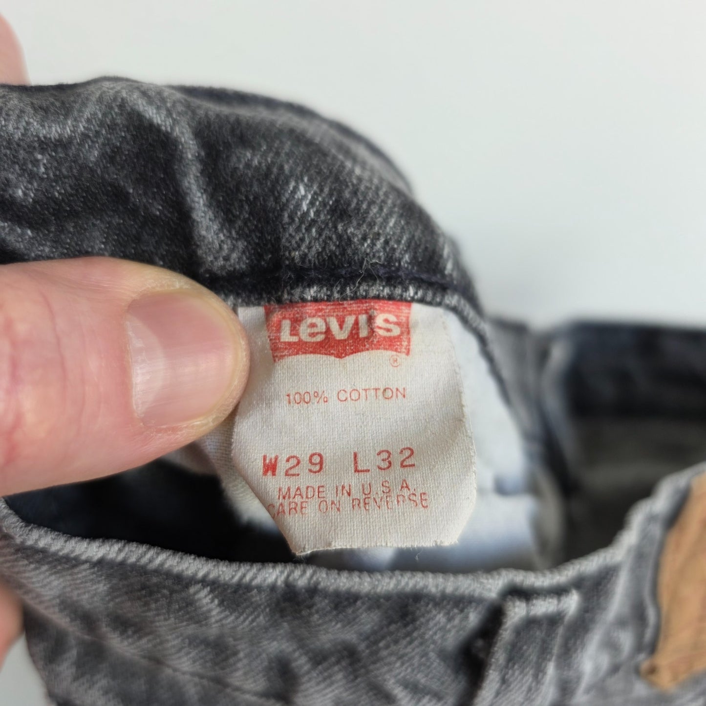 Levi’s 7505 Student Jeans W27 L31 (W29 L32) Grey Acid Wash Made in USA Vintage