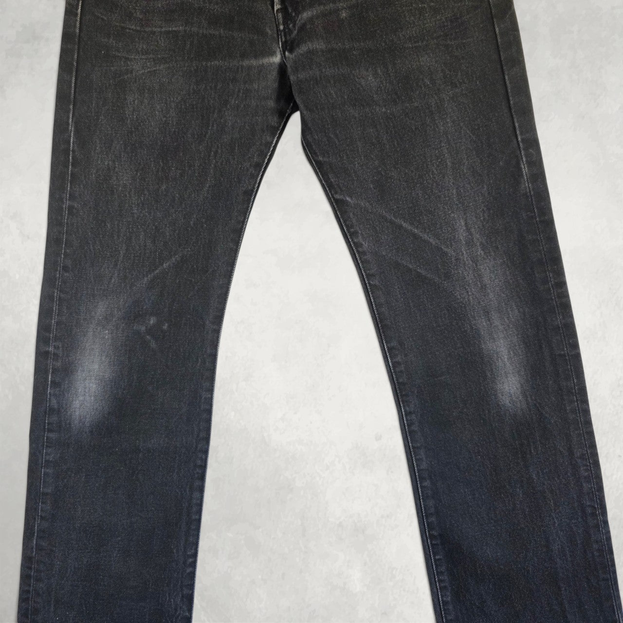 Levi’s 501 Vintage Black Jeans W32 L32 Straight Leg Button Fly Faded Denim