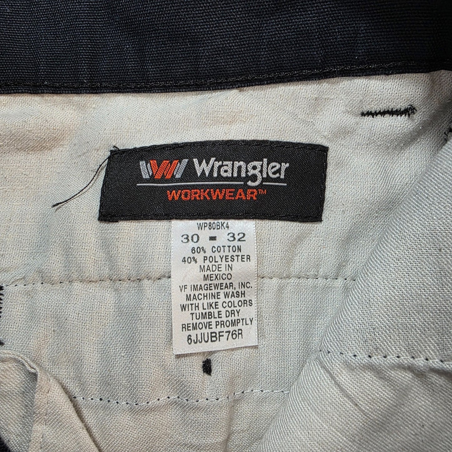 Wrangler Workwear Cargo Trousers Black Straight Fit Men’s W30 L32 (Inseam 29")
