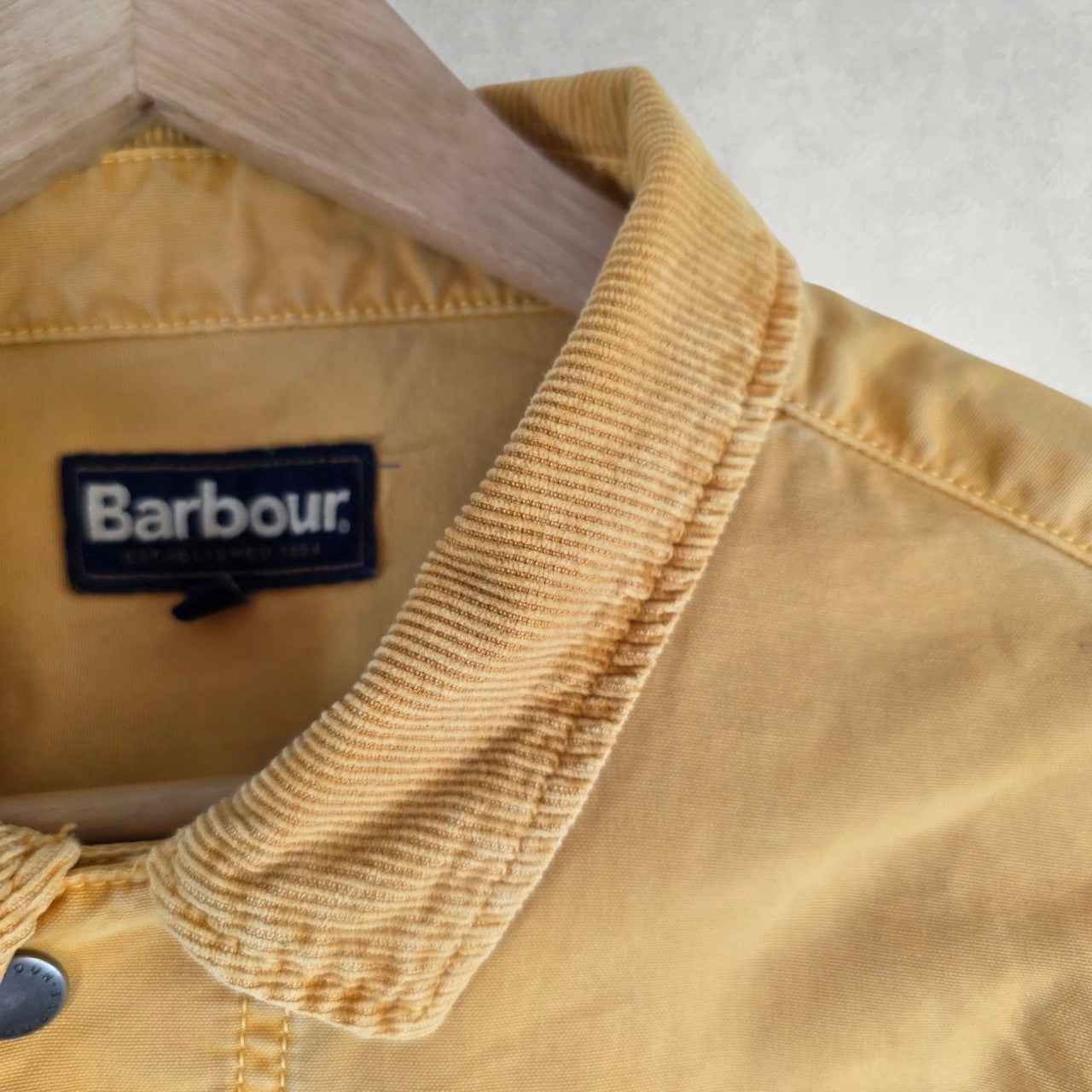 Barbour Chore Jacket Mens Medium Yellow Cotton Utility Workwear Oi Polloi
