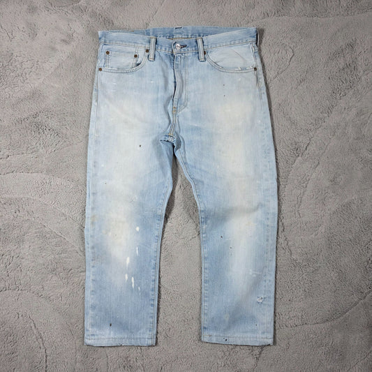 Levi’s 508 Mens Blue Jeans W33 L34 Relaxed Tapered Distressed Denim