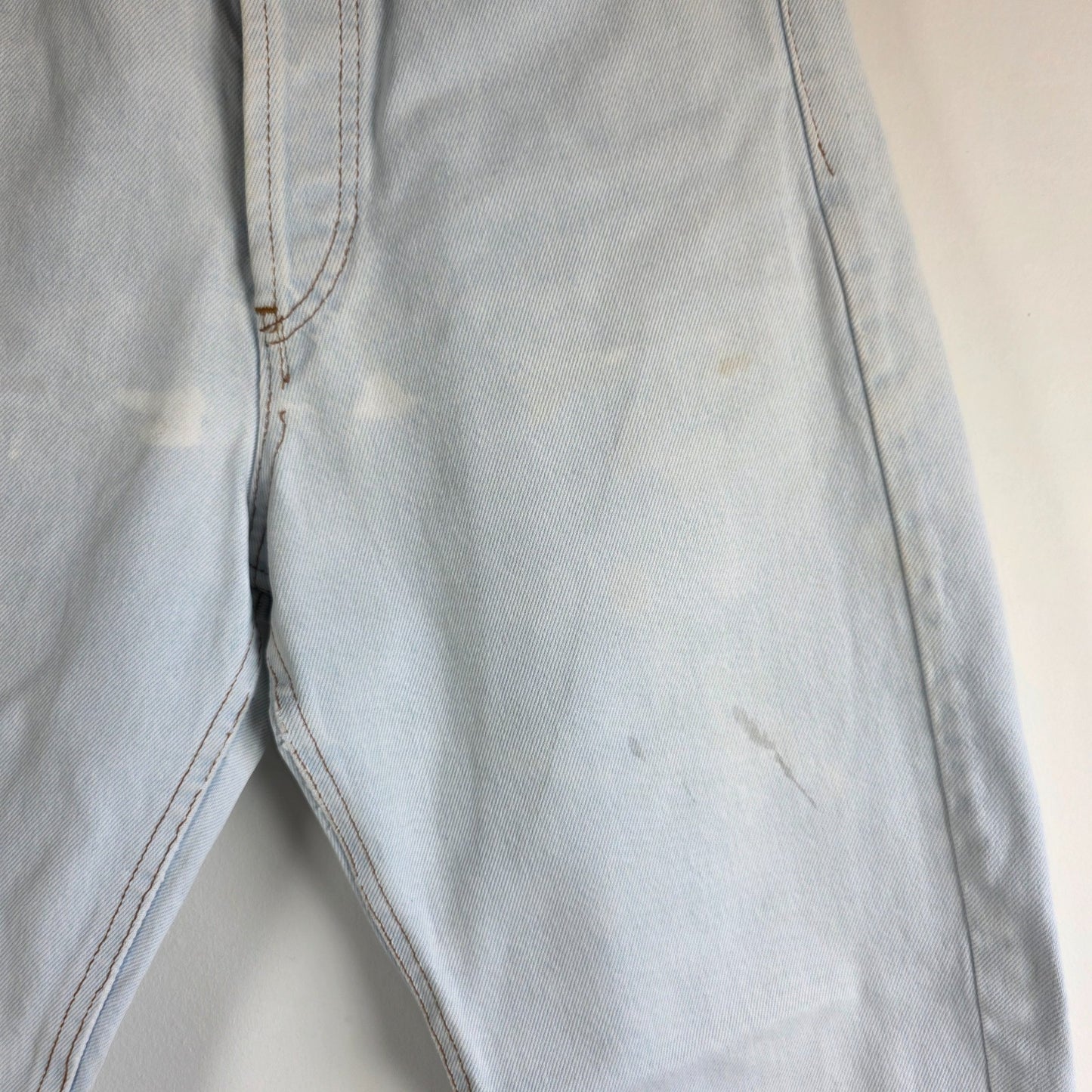 Vintage To Way Jeans W30 L29 Light Blue Button Fly Tapered Leg