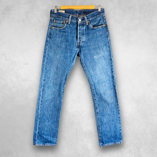 Levi’s 501 Jeans W30 L32 Blue Straight Fit Men’s Classic Denim Button Fly