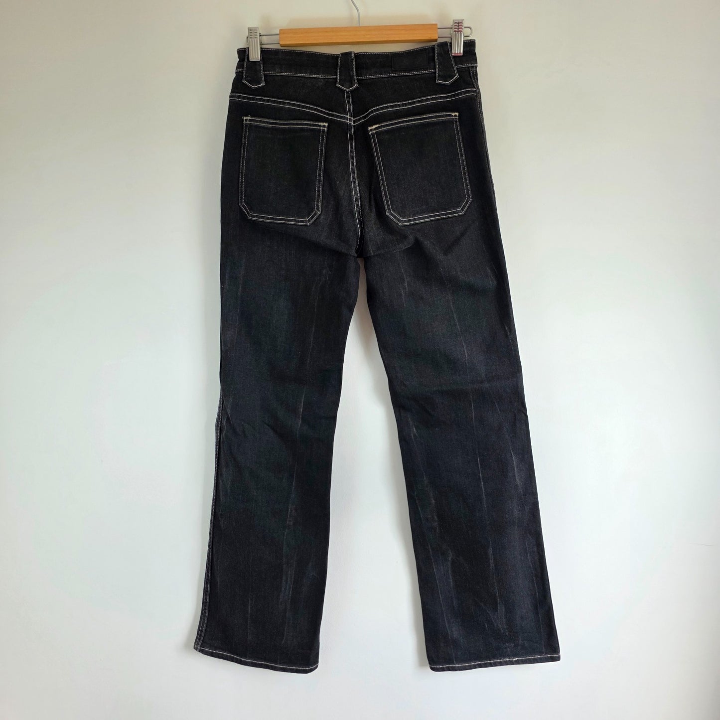Polo Ralph Lauren Floral Pocket Bootcut Jeans W27 L30 Black Stretch Denim Y2K