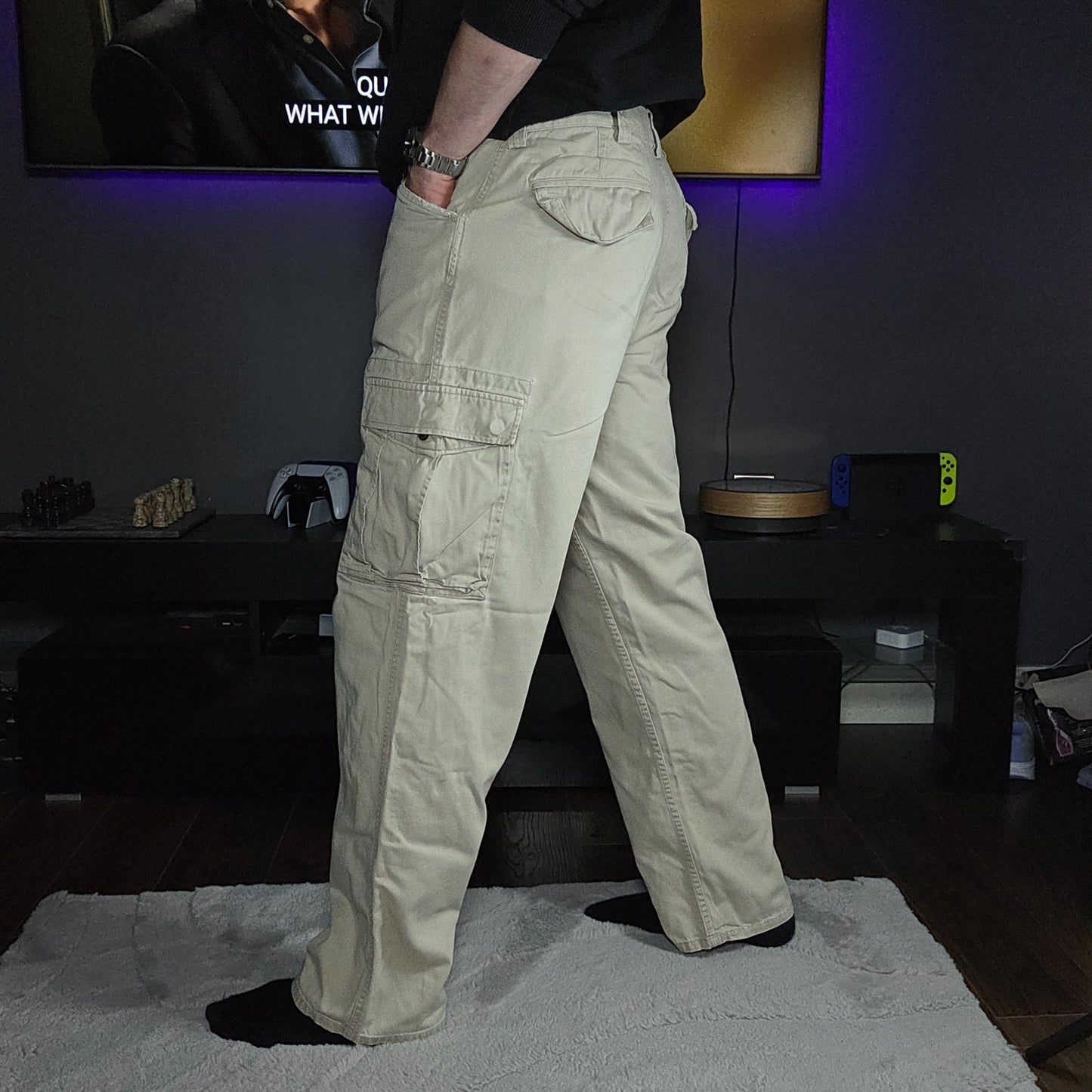 Polo Ralph Lauren Cargo Trousers Beige W36 L32 Men’s Cotton Utility Workwear