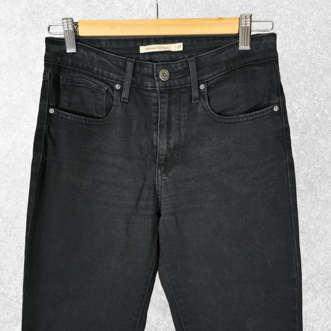 Levi’s 721 High Rise Skinny Jeans W27 L30 Black Stretch Women’s UK 8-10