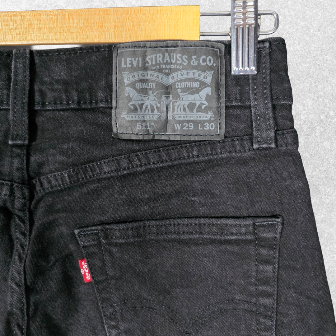 Levi’s 511 Slim Jeans W29 L29 Black Stretch Denim Men’s (W29 L30 Tag)