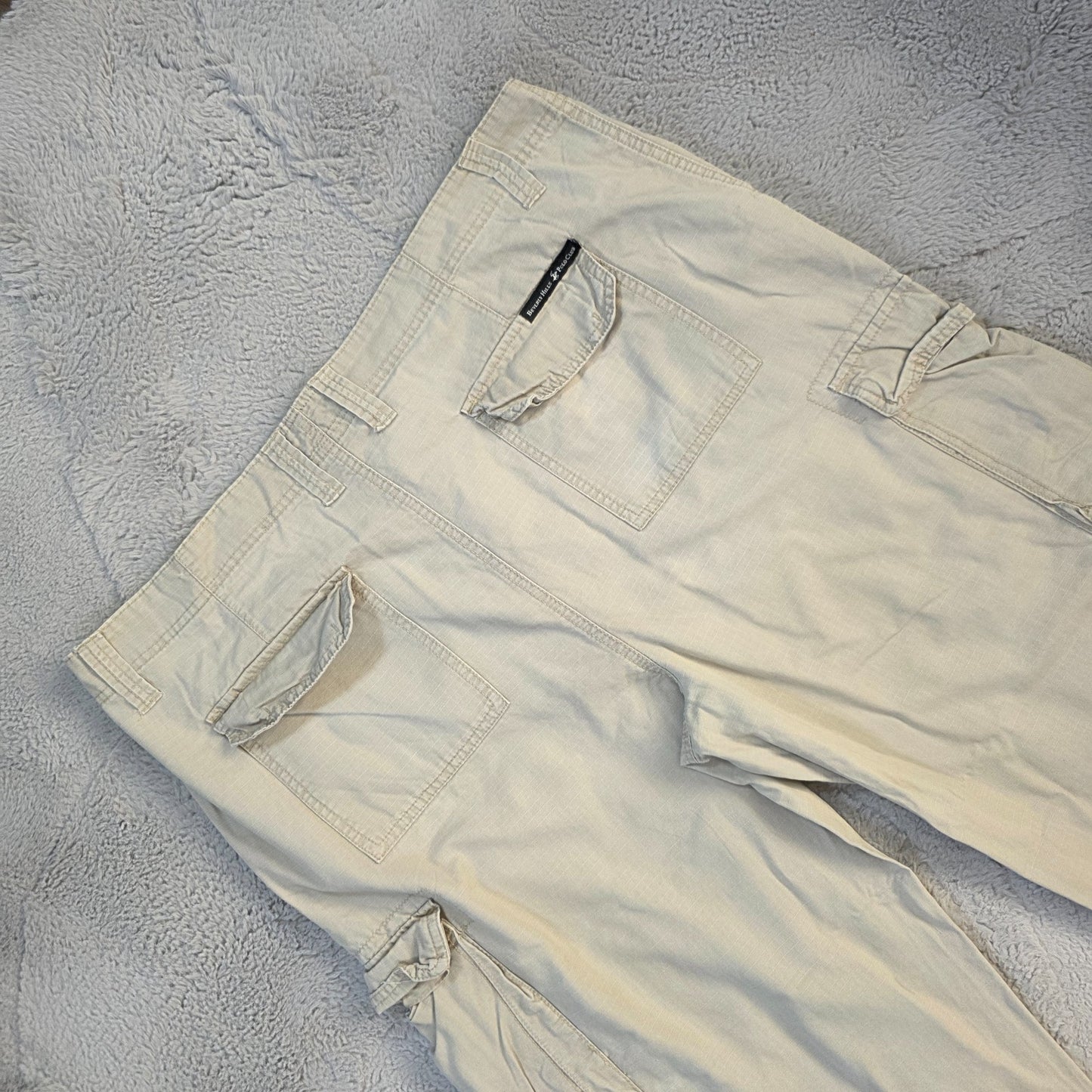 Beverly Hills Polo Club Cargo Trousers Beige W42 L30 Men’s Cotton Utility
