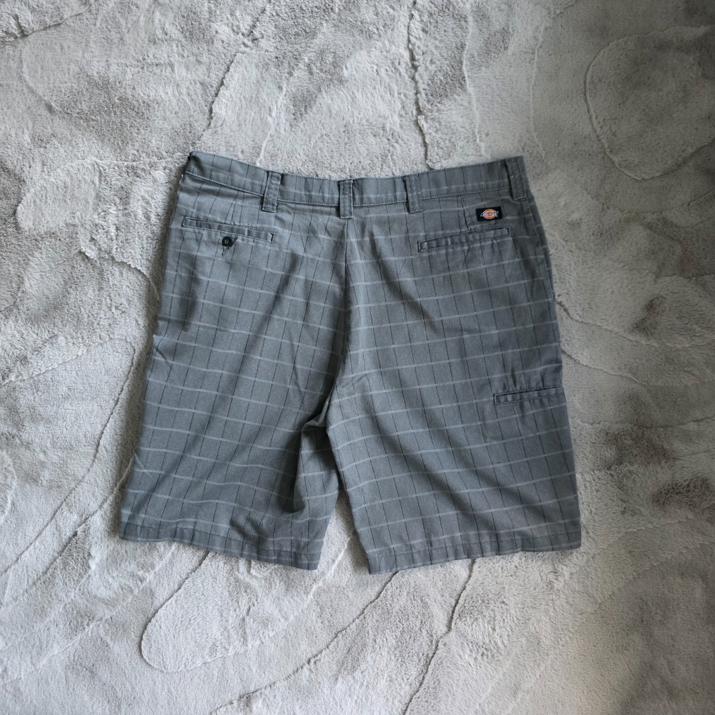 Dickies FLEX WR995SL Grey Grid Check Work Shorts W40 Utility Smart Style
