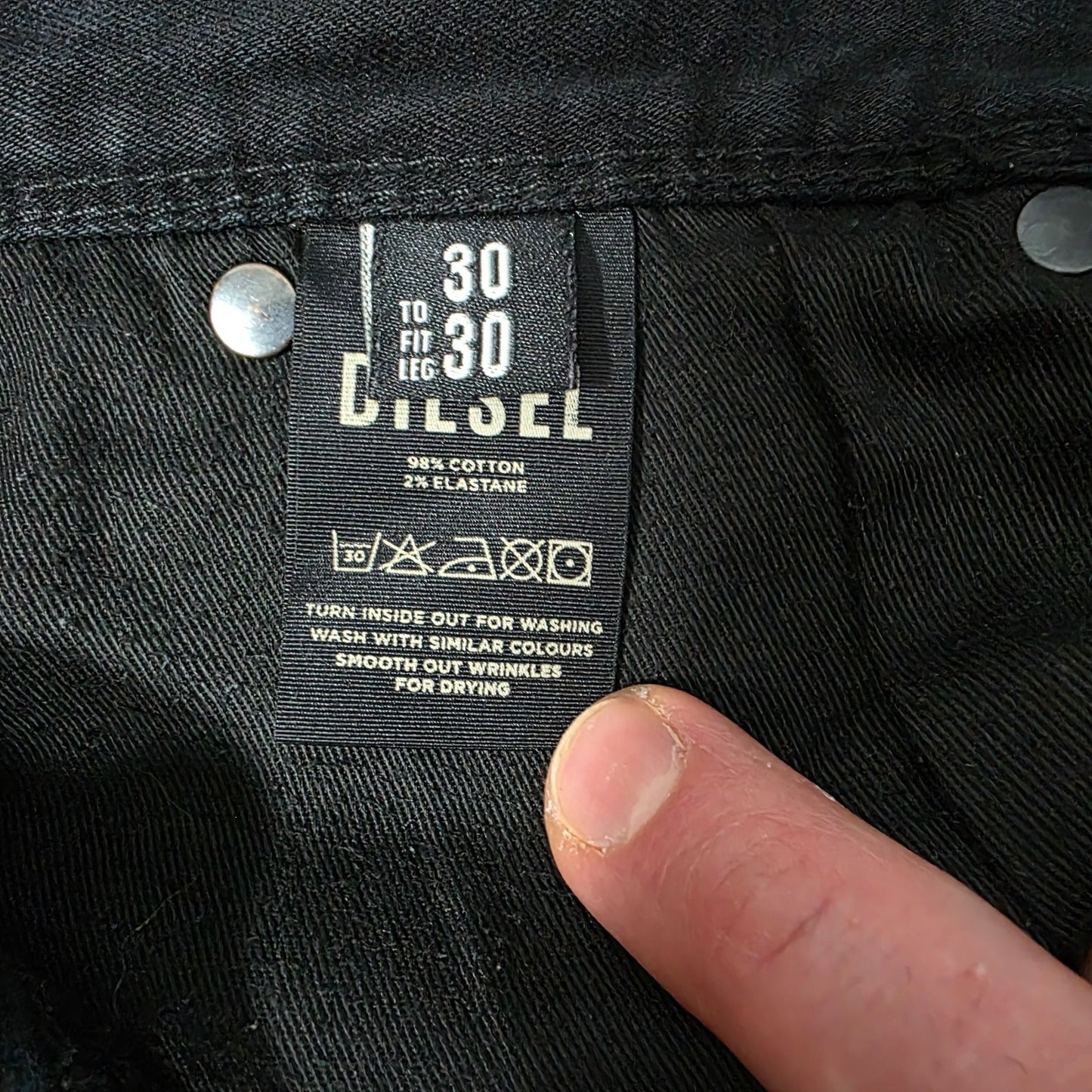 Diesel Men’s Skinny Fit Black Jeans W29 L28.5 Stretch