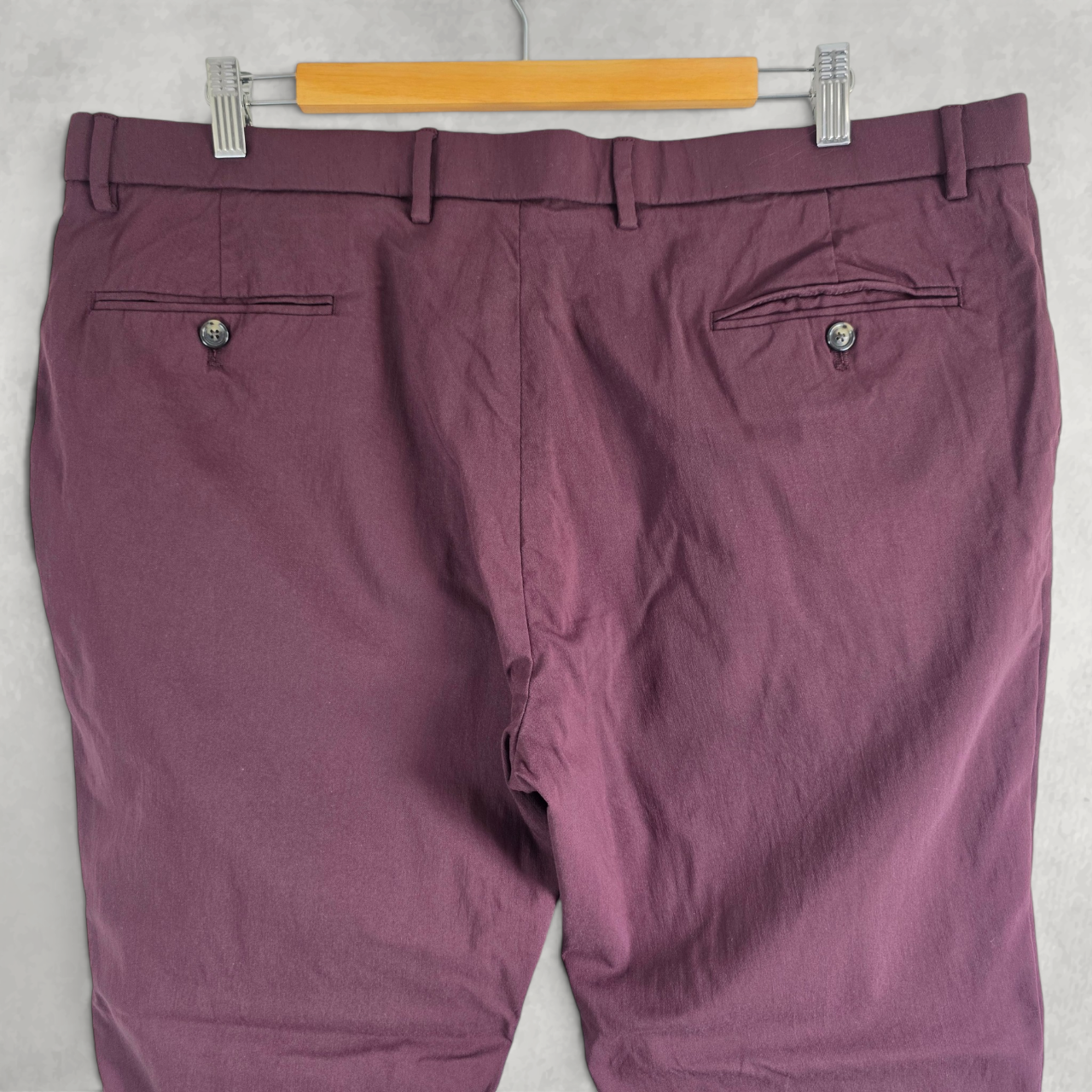 Tommy Hilfiger Smart Trousers W40 L30 Burgundy Stretch Dress Pants Casual