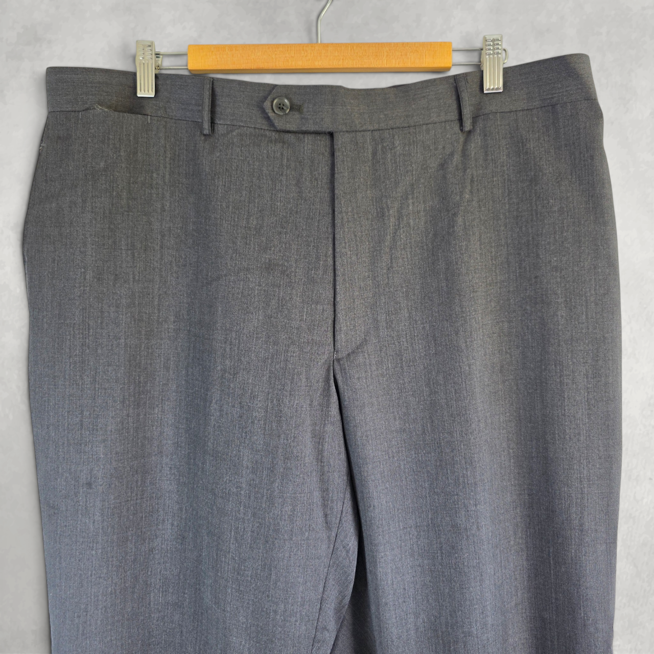 Tommy Hilfiger Men’s Wool Dress Trousers Grey Smart Formal Tailored W40 L30