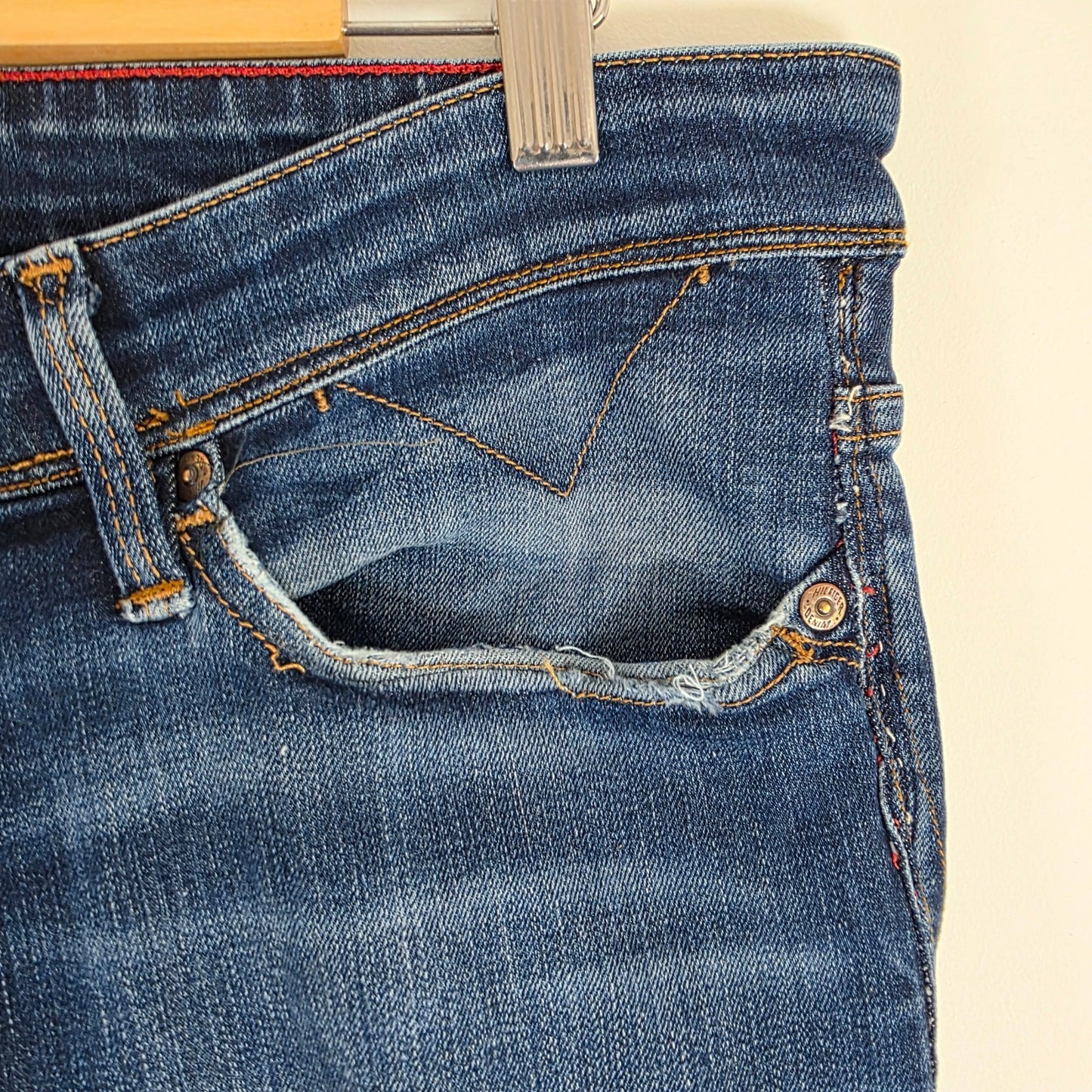 Tommy Hilfiger Denim Jeans W34 L33 (Tag W32 L32) Blue Slim Tapered Stretch Men's