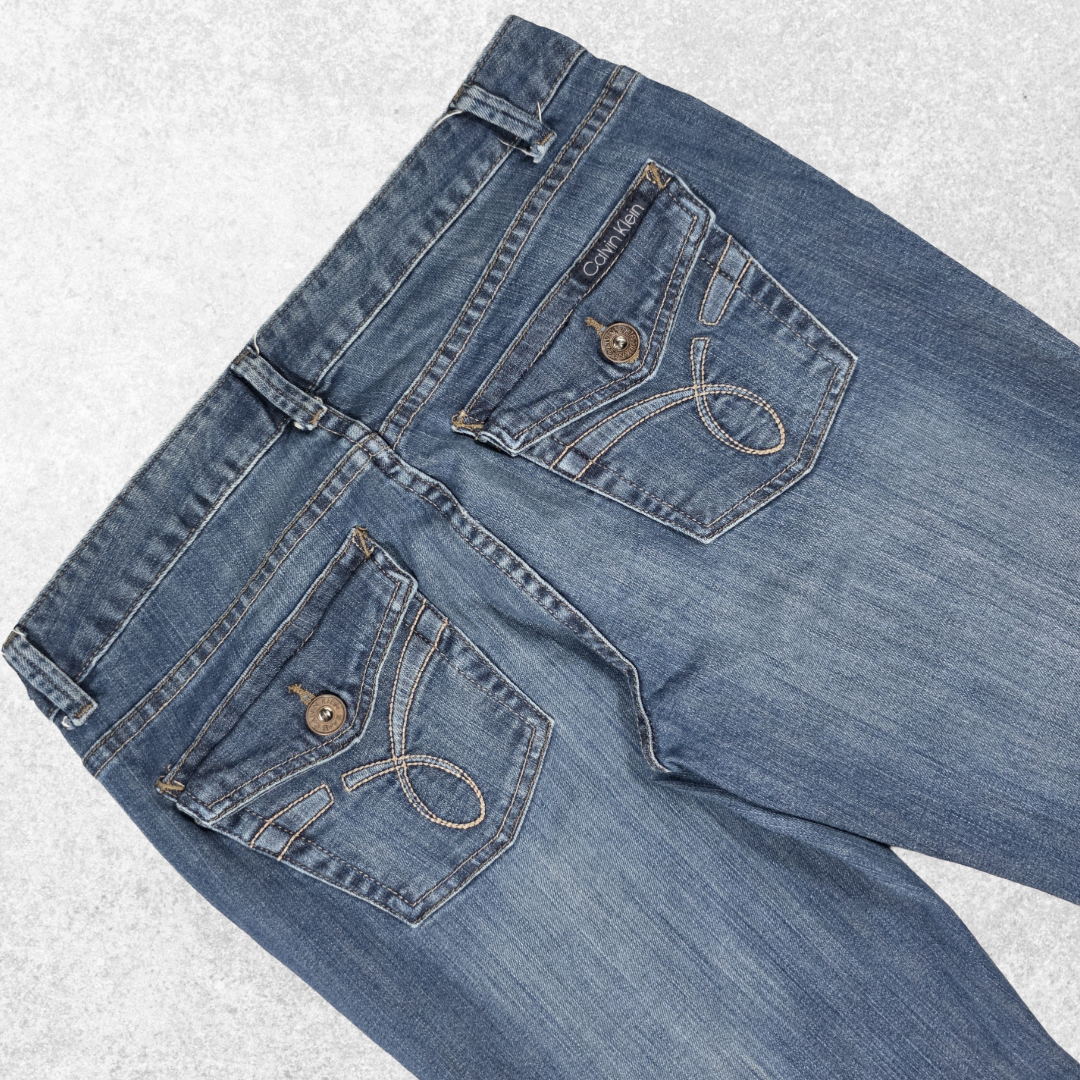 Calvin Klein Y2K Women’s Bootcut Jeans W31 L31 Blue Stretch Denim Mid Rise