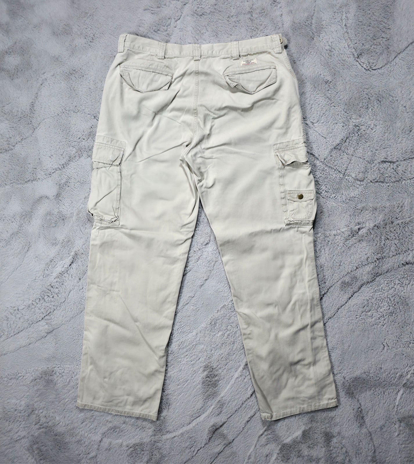 Polo Ralph Lauren Cargo Trousers Beige W36 L32 Men’s Cotton Utility Workwear