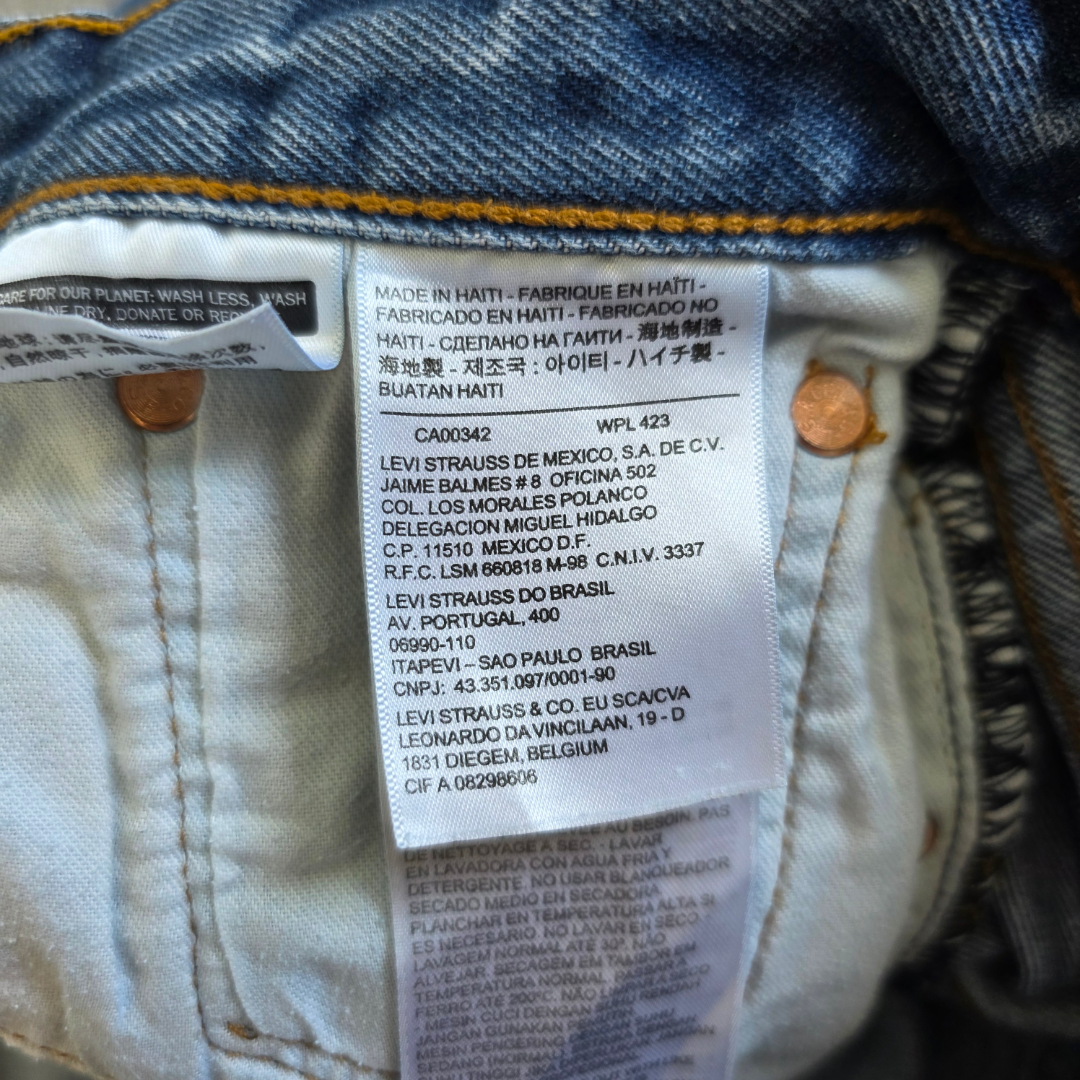 Levi’s 501 Jeans W32 L31 (W34 Tag) Men’s Blue Straight Fit Denim Button Fly