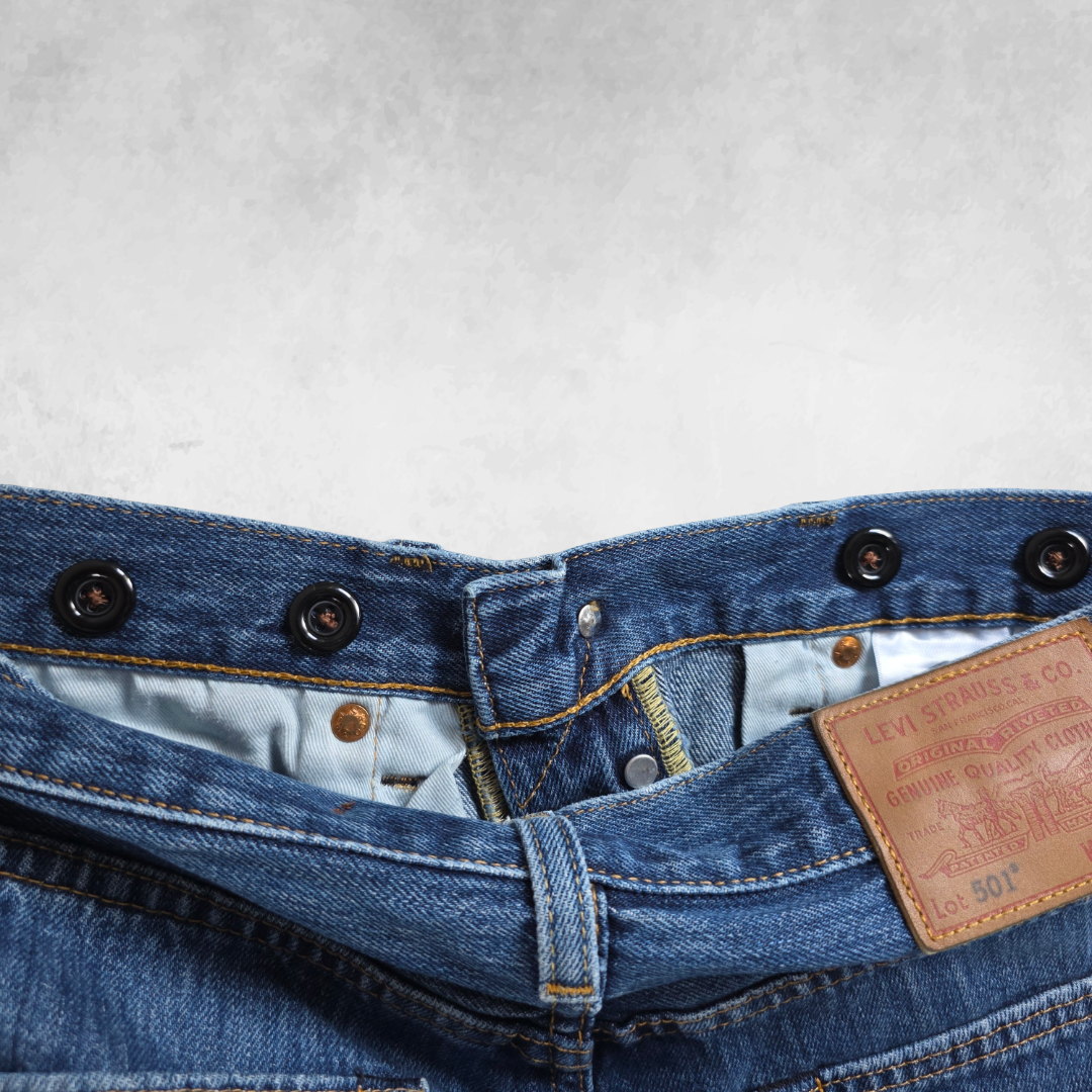 Levi’s 501 Jeans W30 L32 Blue Straight Fit Men’s Classic Denim Button Fly
