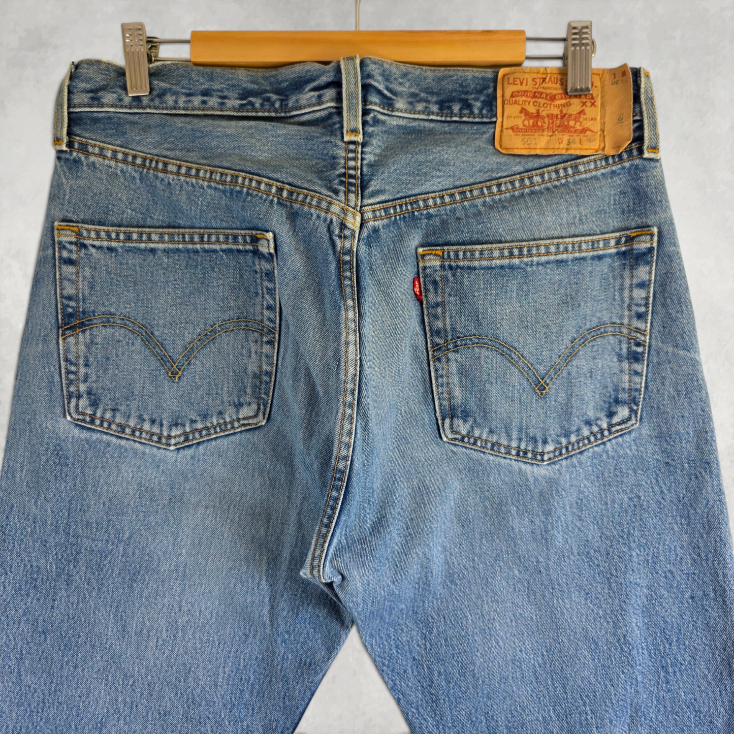 Levi’s 501 Jeans W32 (W34) L30 Blue Straight Leg Button Fly Vintage