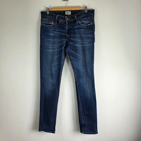 Tommy Hilfiger Denim Jeans W34 L33 (Tag W32 L32) Blue Slim Tapered Stretch Men's
