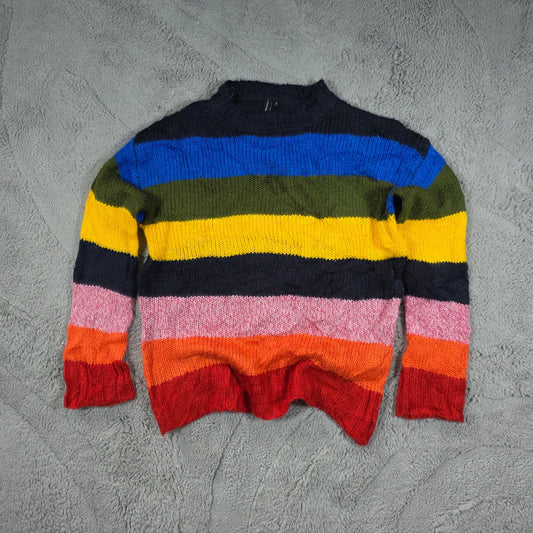 Moon and Madison Rainbow Stripe Knit Sweater Women’s S Multicolour