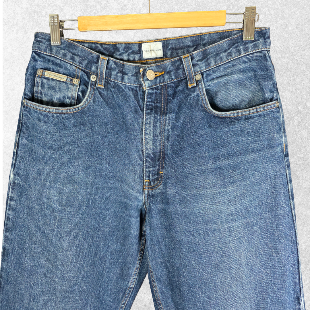 Vintage Calvin Klein Jeans Easy Fit W31 L33 Straight Blue Y2K Denim Men’s