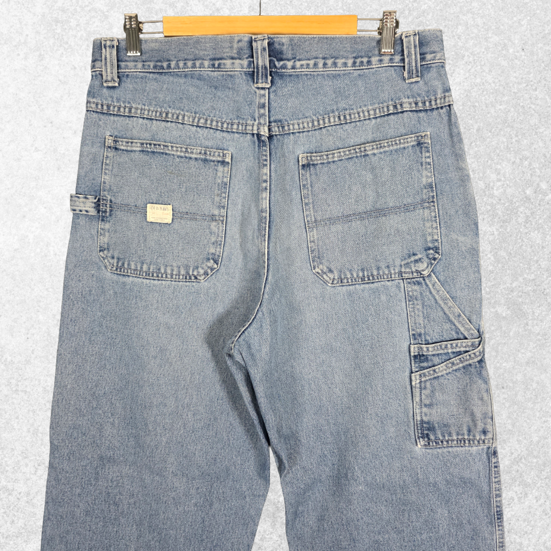 Old Navy Painter Jeans W34 L32 Relaxed Fit Blue Y2K Workwear Men’s