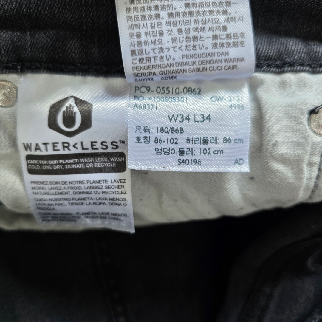 Levi’s 510 Skinny Jeans W34 L32 (W34 L34 Tagged) Black Stretch Denim Men’s