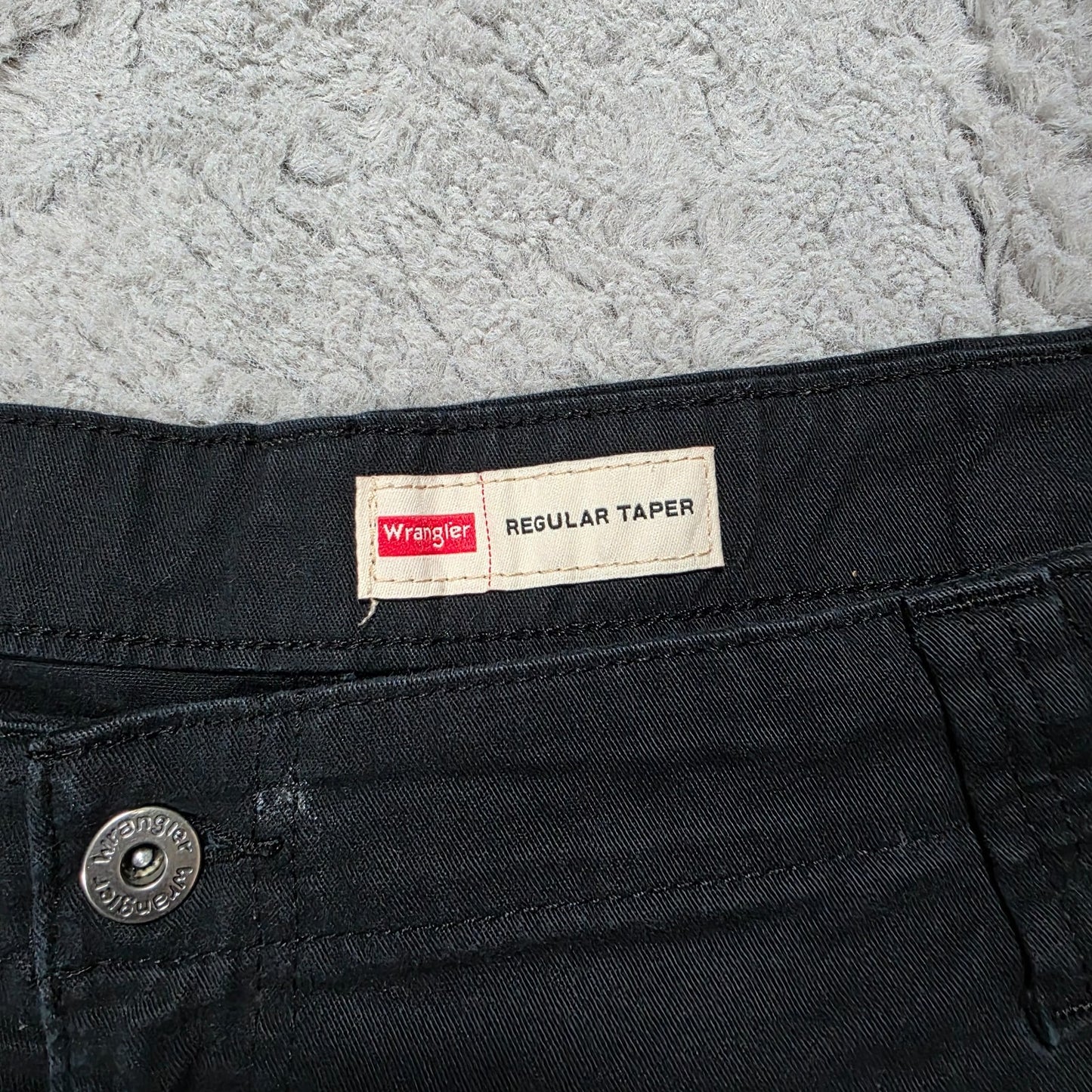 Wrangler Cargo Trousers Black W40 L30 Men’s Regular Taper 98% Cotton Workwear