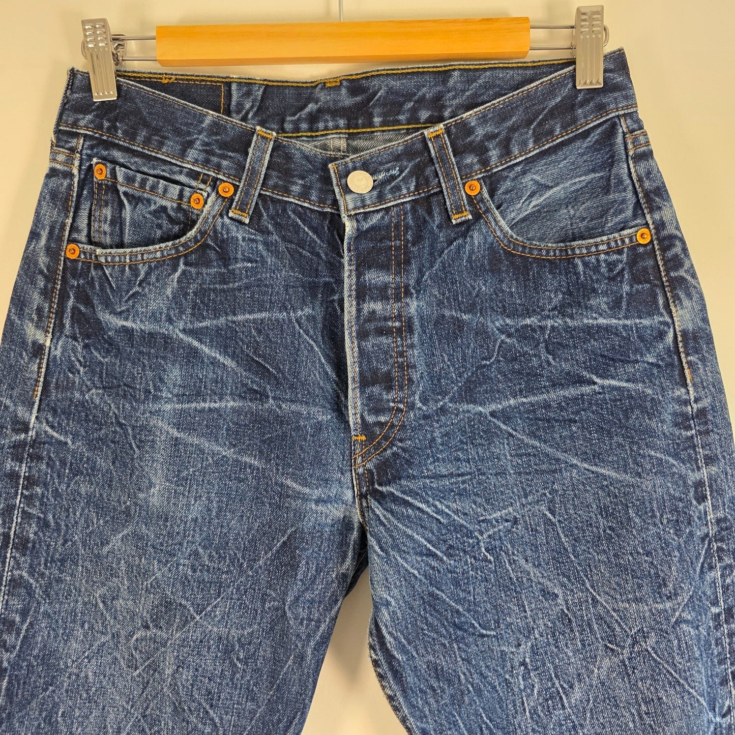 Levi’s 501 Jeans W29 L32 (Tagged W30) Blue Straight Men’s Distressed Denim