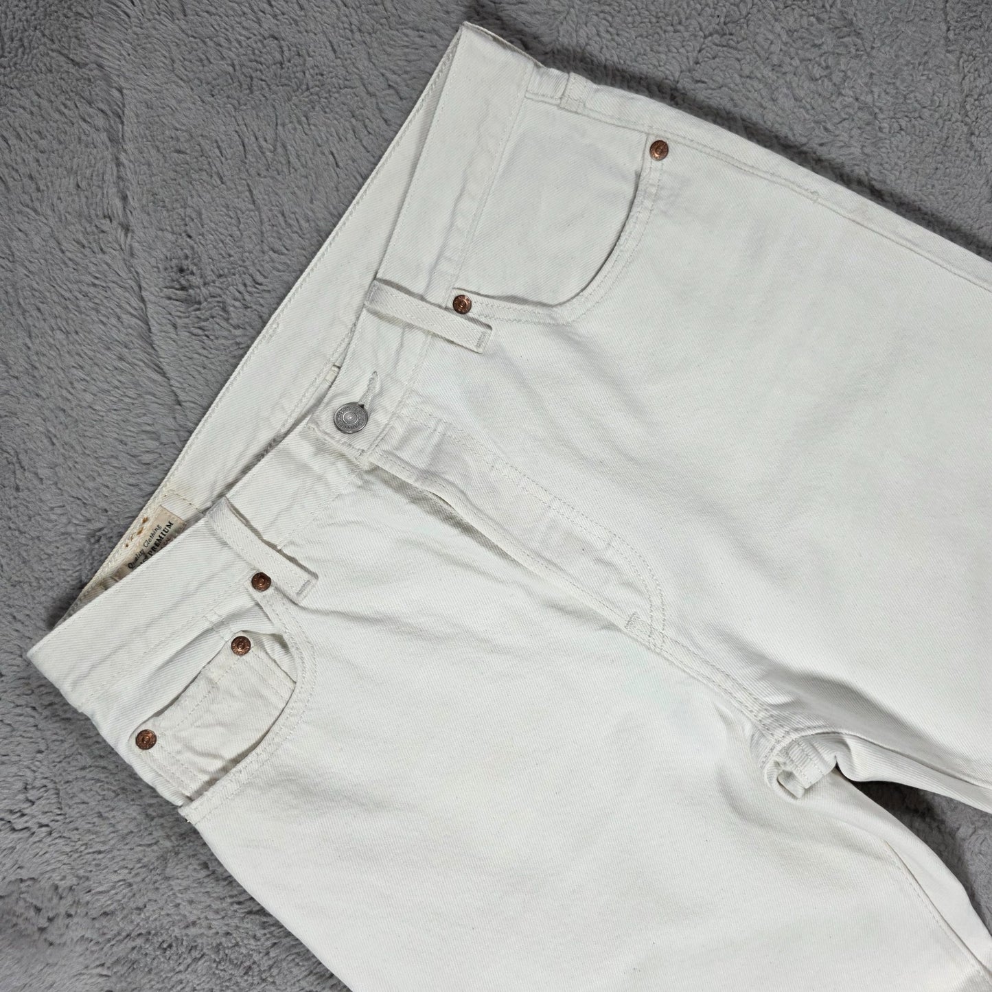 Levi’s 501 Mens White Jeans W29 L28 Button Fly Straight Leg