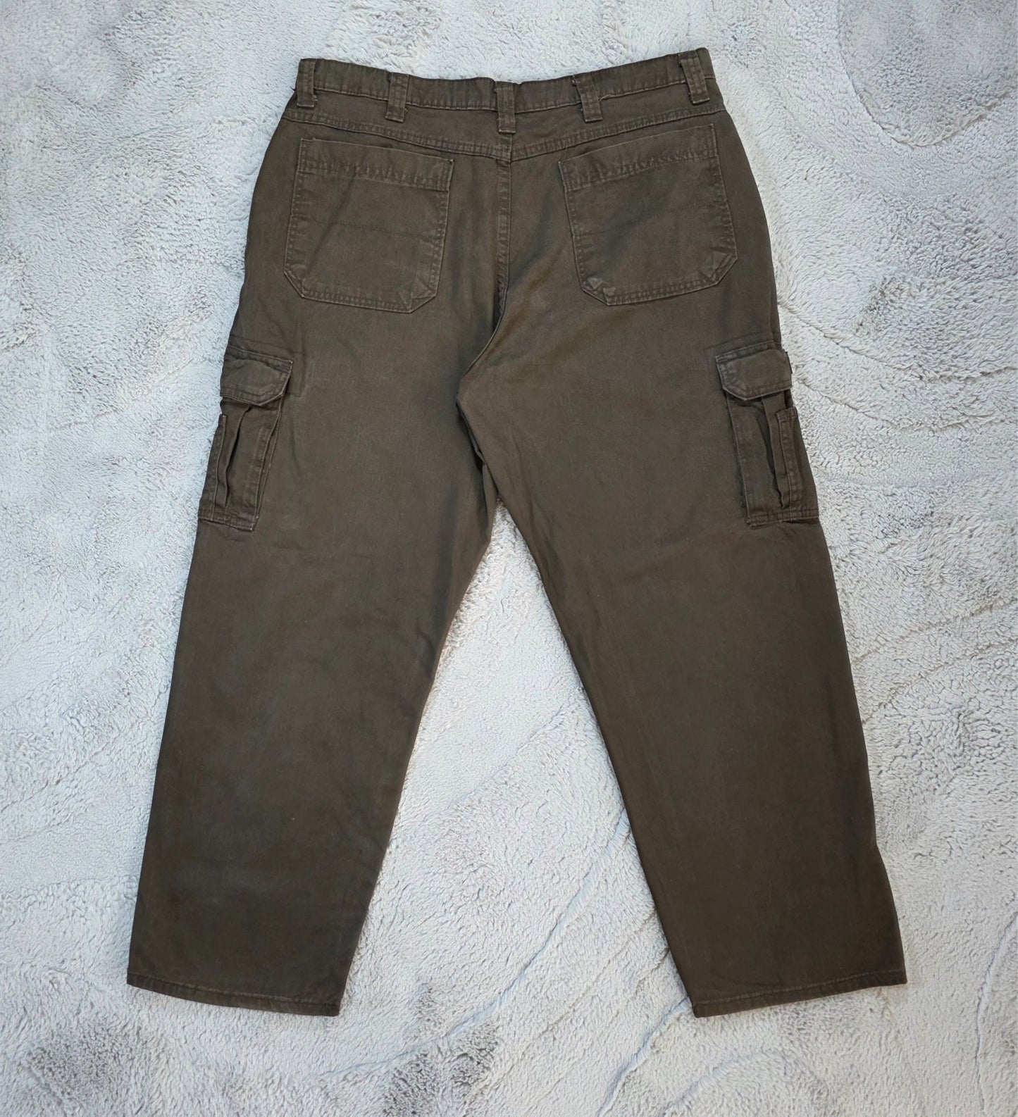 Wrangler Cargo Trousers Brown Relaxed Fit Men’s W38 L30 100% Cotton