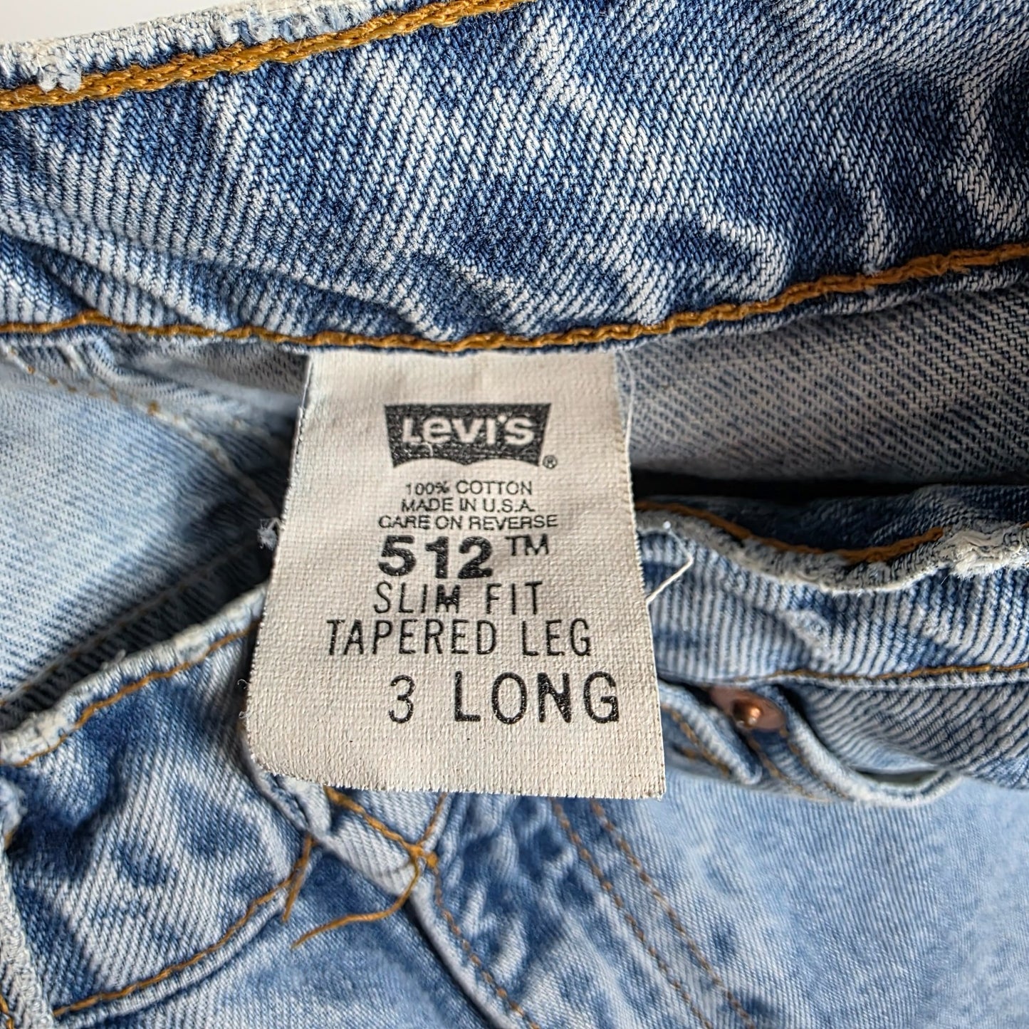 Levi’s 512 Jeans Women’s W23 L32 Blue Slim Tapered USA Made Vintage