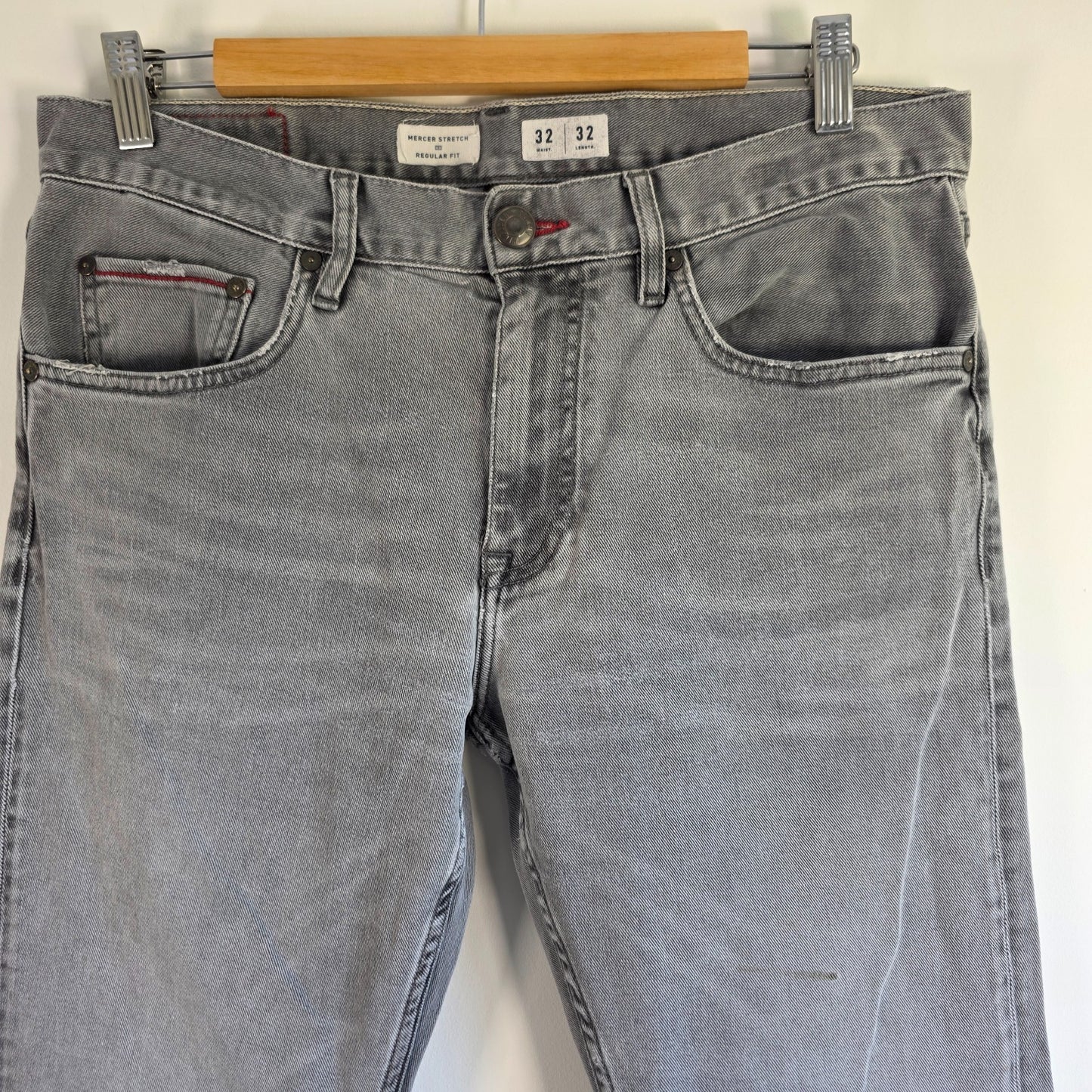 Tommy Hilfiger Mercer Jeans W32 L32 Grey Straight Fit Stretch Men's Denim
