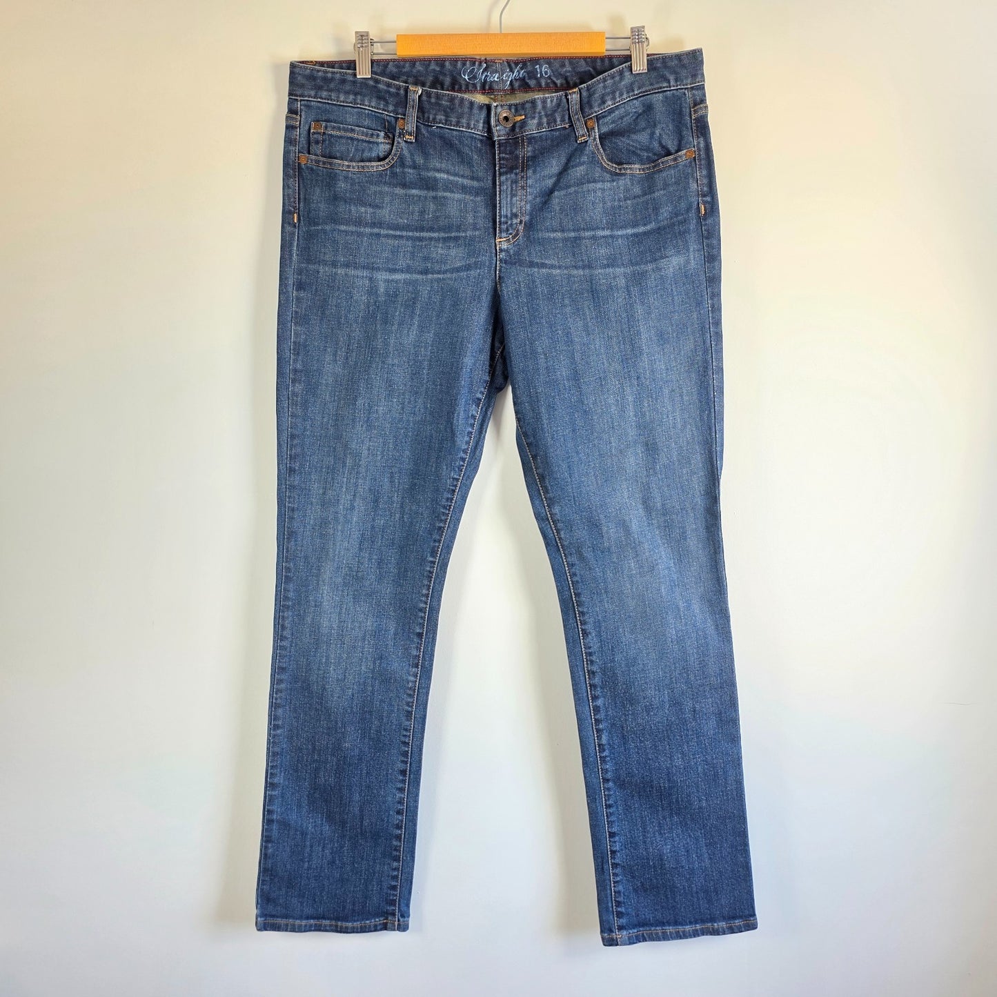 Tommy Hilfiger Women’s Straight Jeans W38 L32 Blue Stretch Denim