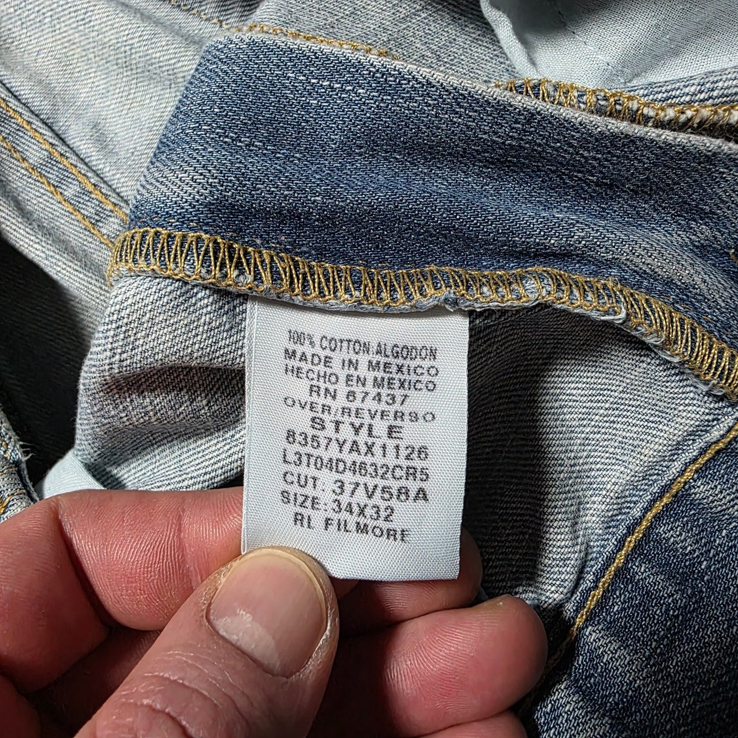 Polo Jeans Co Straight Blue Jeans W34 L32 Made in Mexico Vintage Y2K