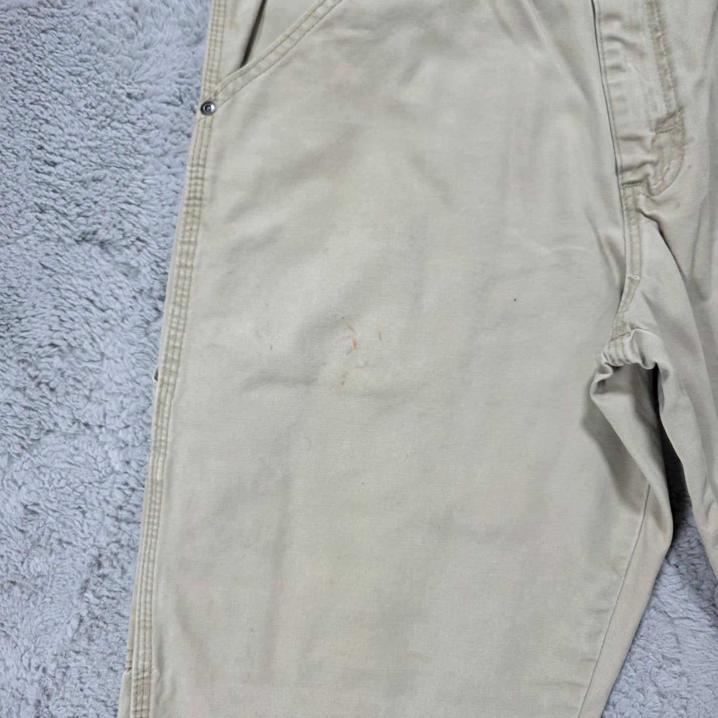 Wrangler Carpenter Trousers Beige Mens W33 L30 Straight Leg Lightweight Workwear