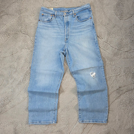 Levi’s Women’s High Rise Straight Jeans W32 L27 Light Wash Button Fly