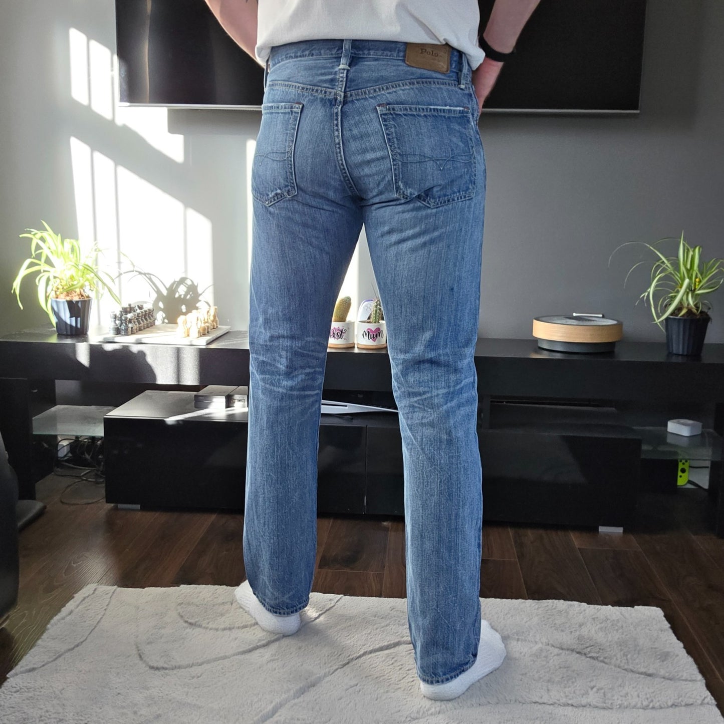 Vintage Y2K Polo Ralph Lauren Hampton Straight Blue Denim Jeans W32 L32