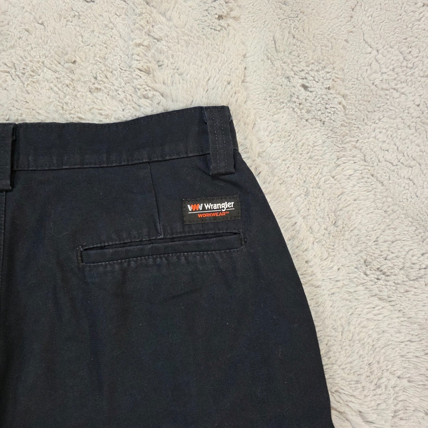 Wrangler Workwear Cargo Trousers Black Straight Fit Men’s W30 L32 (Inseam 29")