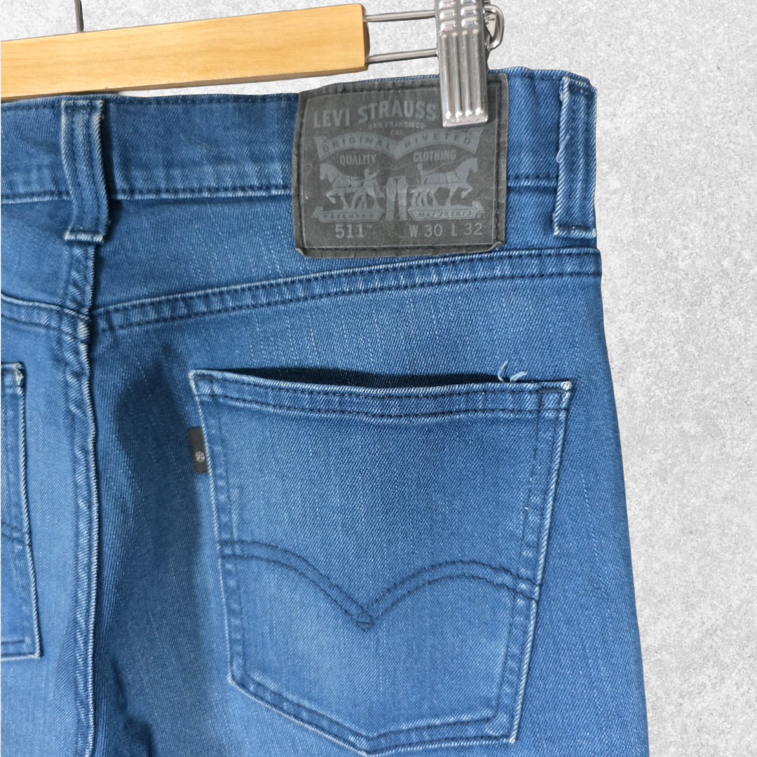 Levi’s 511 Slim Jeans W30 L31.5 Blue Stretch Men’s Slim Fit Denim