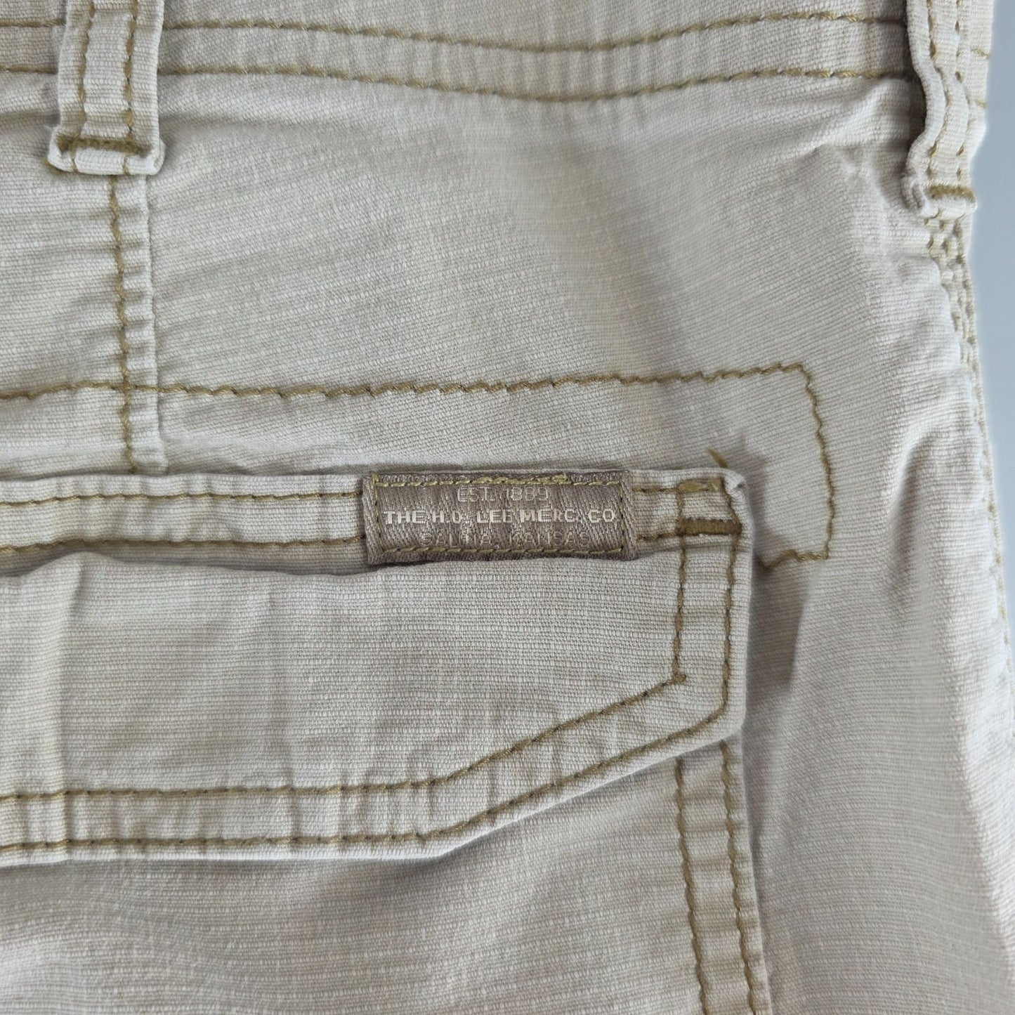 Lee Extreme Motion Cargo Shorts W34 Beige Stretch Utility Workwear Men’s